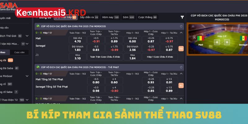 Bí kíp tham gia sảnh thể thao SV88